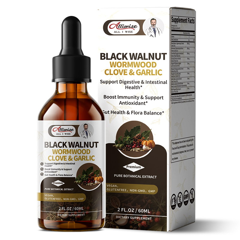 Herbal And Wellness - อัลลิไวส์ แบล็ควอลนัท ไลแลค ดรอป ผสมวอร์มวูดและดอกกานพลู ผลิตภัณฑ์เสริมอาหารสมุนไพรสำหรับดีท็อกซ์ลำไส้