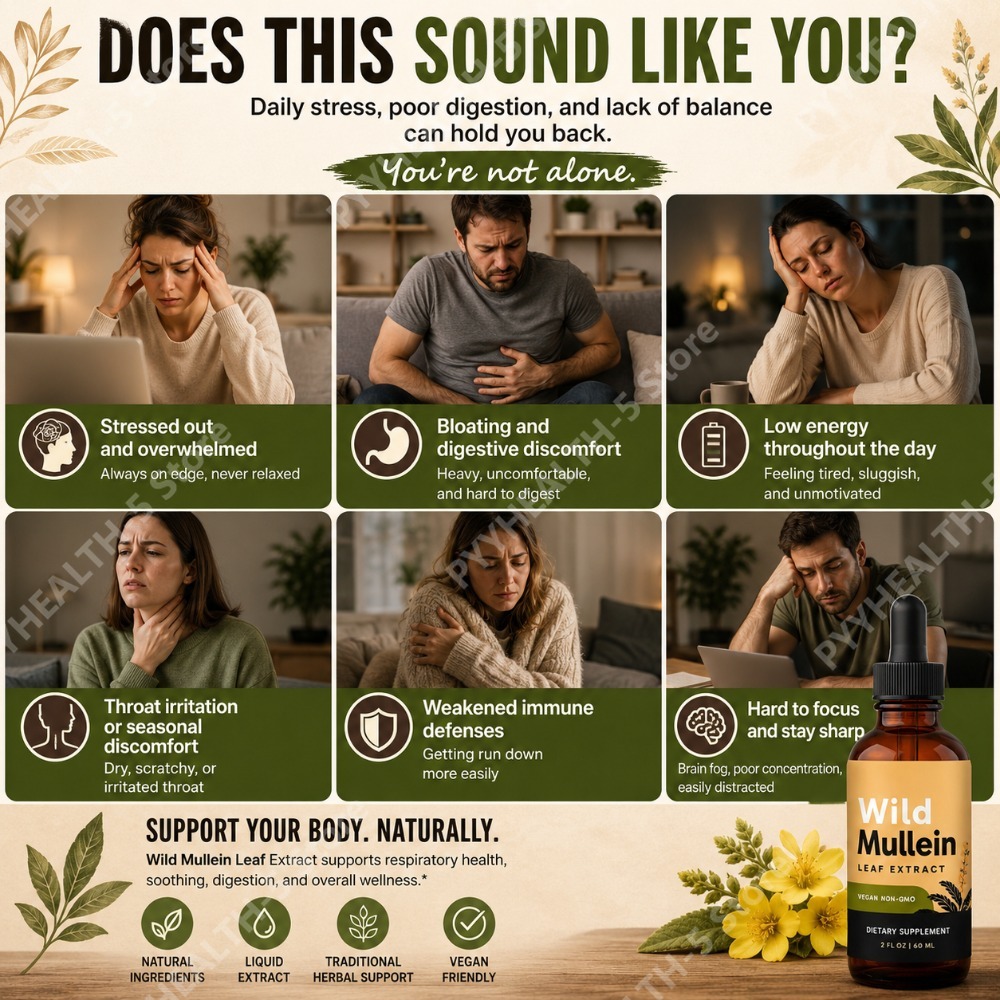 ยาสมุนไพรสูตรน้ำหยดใบมัลลีนผสม - Herbal And Wellness บทวิจารณ์และราคา