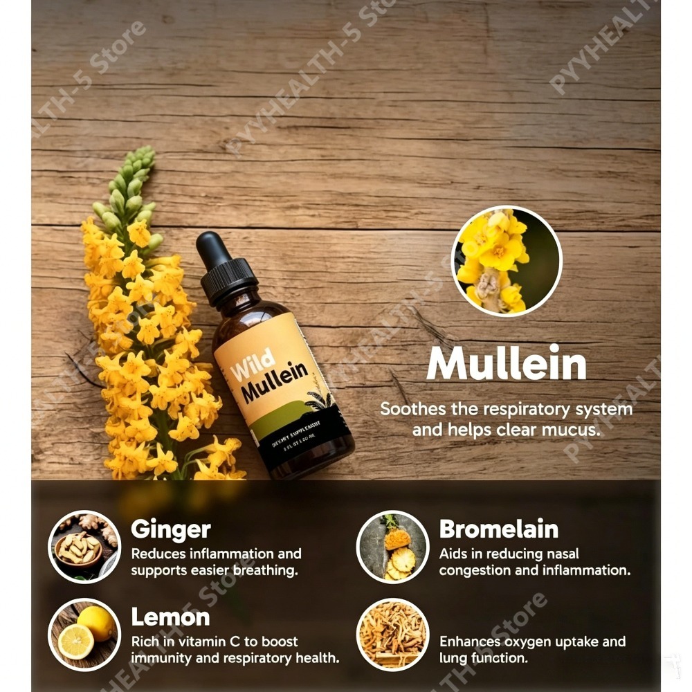ยาสมุนไพรสูตรน้ำหยดใบมัลลีนผสม - Herbal And Wellness บทวิจารณ์และราคา