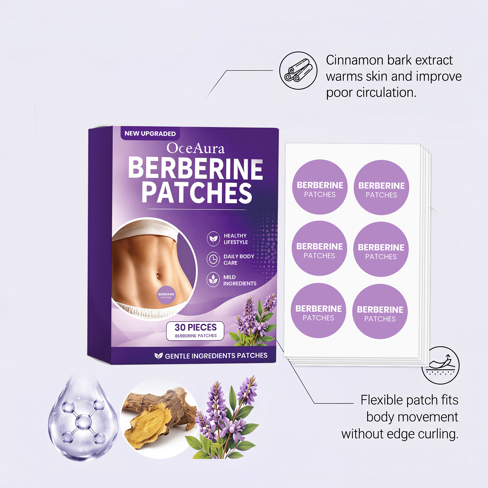 แผ่นแปะบำรุงผิว OceAura Berber - Herbal Wellness Formula บทวิจารณ์และราคา