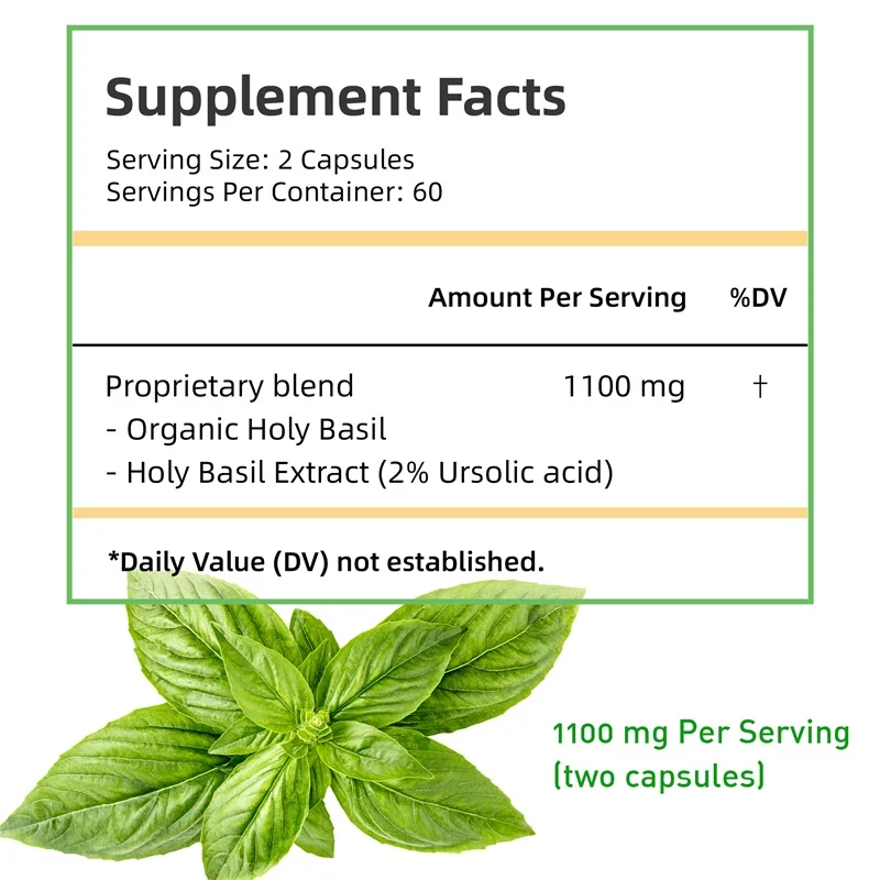 Holy Basil Capsules - เสริมภูม - Tulsi Holy Basil บทวิจารณ์และราคา